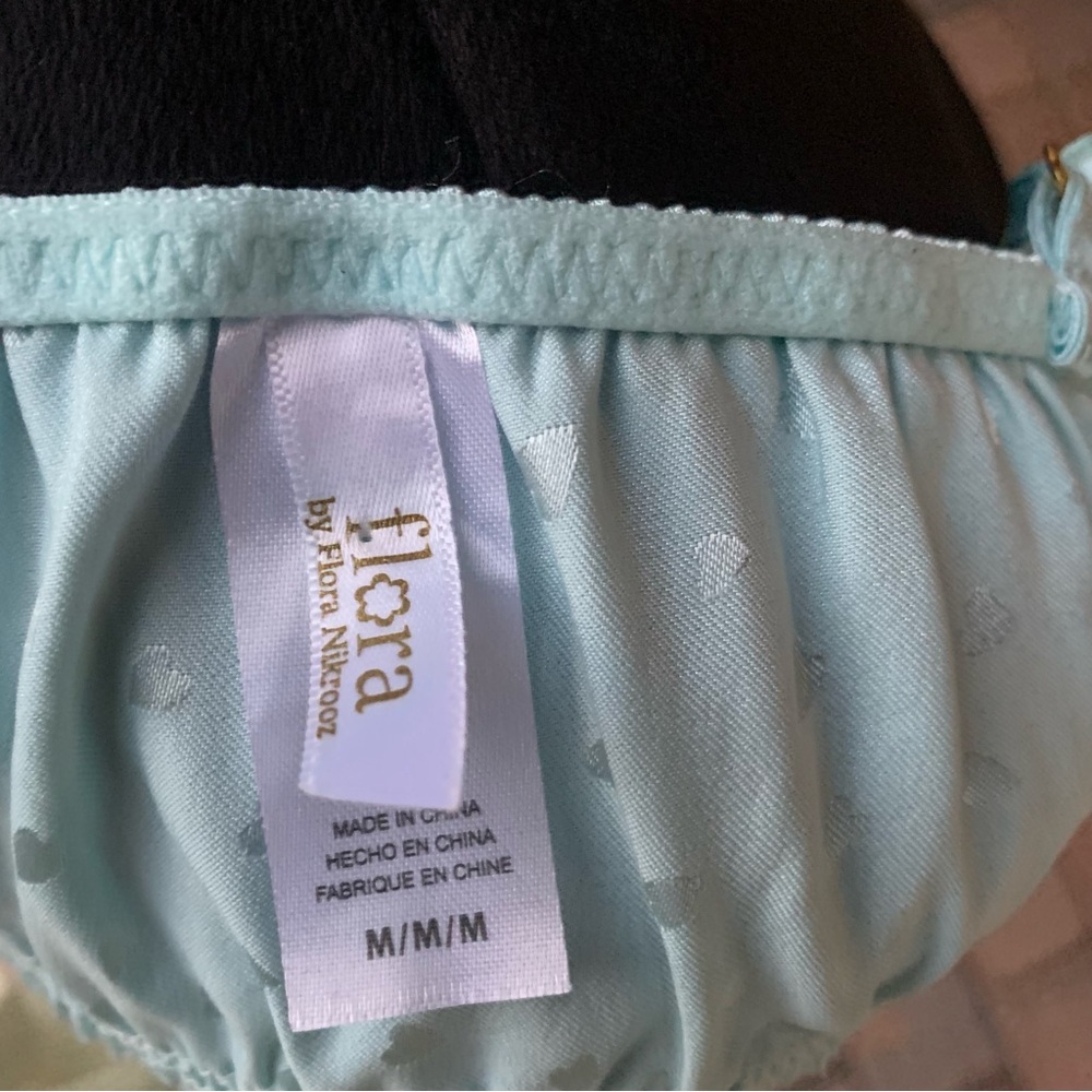 Baby Blue Babydoll Heart Print Satin Camisole Top - Picture 5 of 5